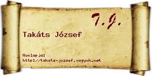 Takáts József névjegykártya