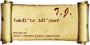 Takáts József névjegykártya